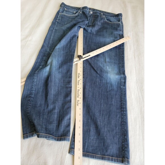 Citizens Humanity Mens Jeans 37x28.5 Straight Distressed Dark Blue Mid Rise USA - Picture 5 of 16